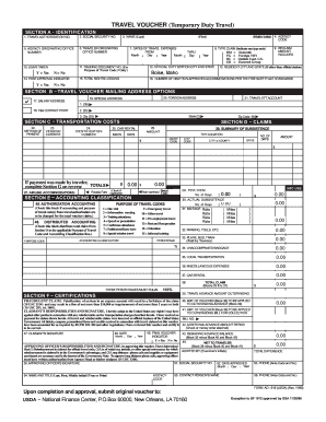 USDA Travel Voucher Form AD-616