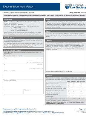 External Examiner's Report QLS Form 5