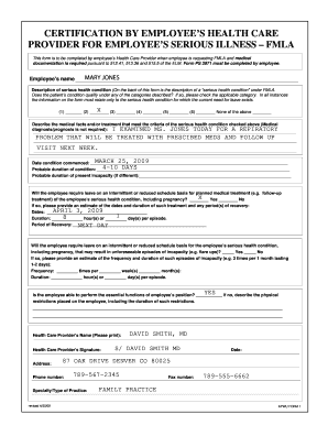 FMLA Certification by Health Care Provider