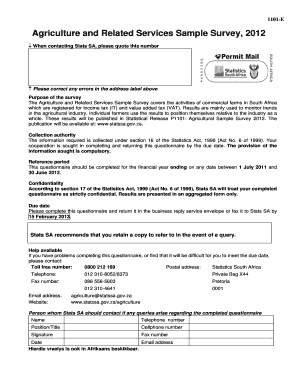 Agriculture and Related Services Sample Survey 2012