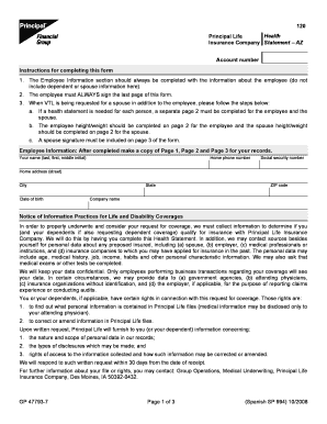 Principal Life Health Insurance Company Statement - AZ