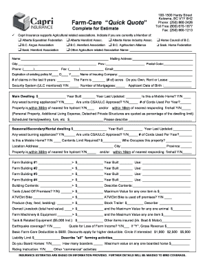Farm Insurance Quote Form