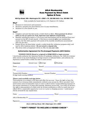 ASLA Membership Dues Payment Form