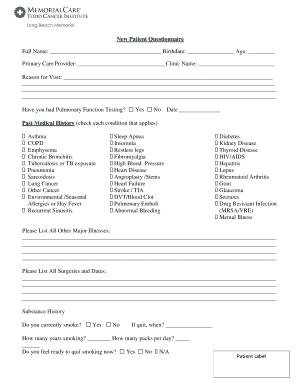 New Patient Questionnaire