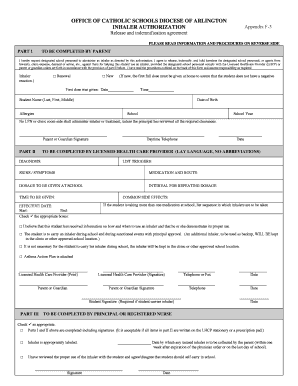 Inhaler Authorization Form