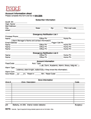 Account Information Form