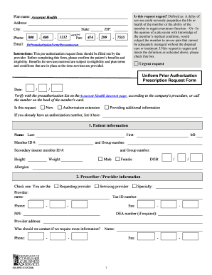 Assurant Health Rx Preauthorization Form