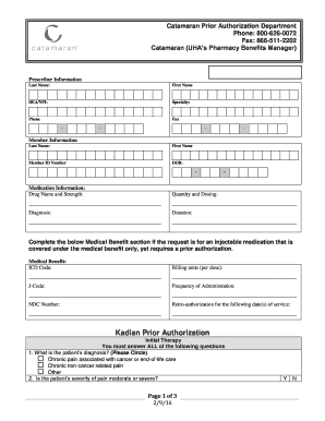 Kadian Prior Authorization Form