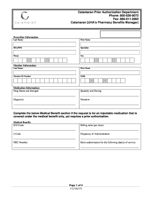 Catamaran Prior Authorization Form
