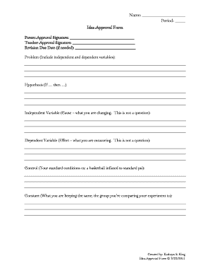 Idea Approval Form