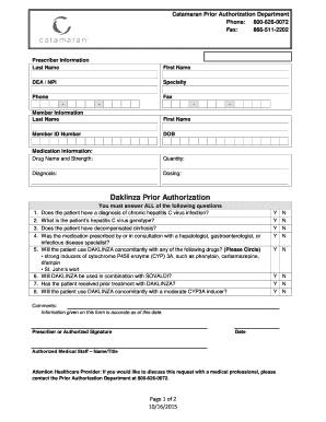 Daklinza Prior Authorization Form