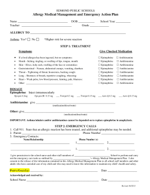 Allergy Medical Management and Emergency Action Plan