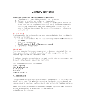 Oregon Individual & Family Health Insurance Application