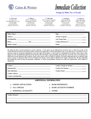 Debt Collection Assignment Form
