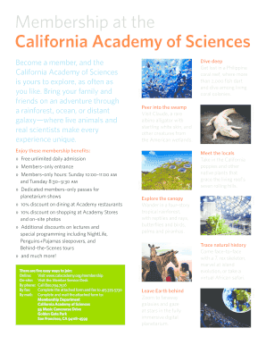 California Academy of Sciences Membership Application