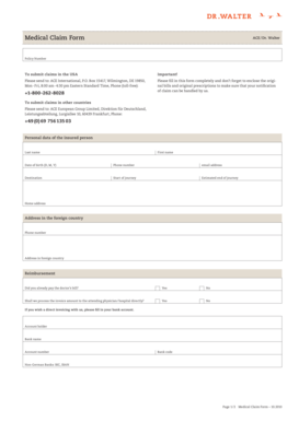 Medical Claim Form