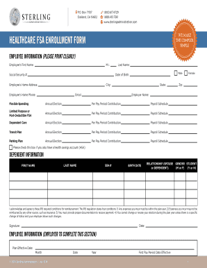 Healthcare FSA Enrollment Form
