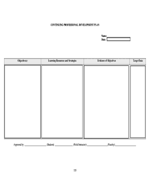 CONTINUING PROFESSIONAL DEVELOPMENT PLAN Name Date