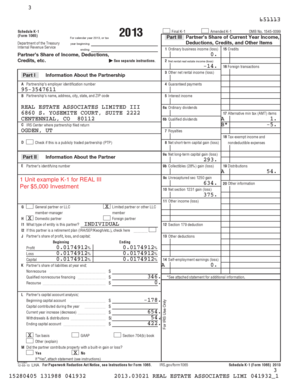 Schedule K-1 Form 1065 2013