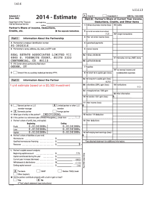 For calendar year 2013 or tax Part III Partners Share of