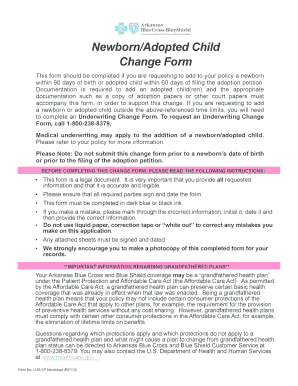 Newborn/Adopted Child Change Form