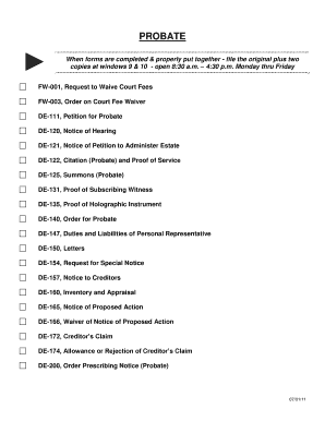 California Probate Forms