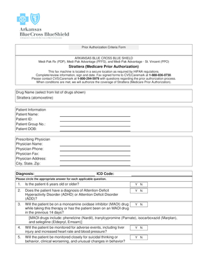 Strattera Prior Authorization Form