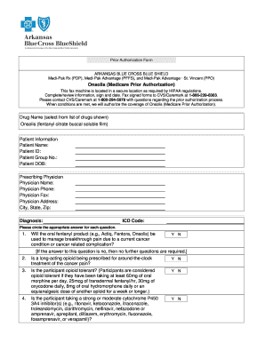 Arkansas Blue Cross Blue Shield Onsolis Prior Authorization Form