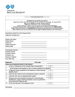Arkansas Blue Cross Blue Shield Regranex Prior Authorization Form