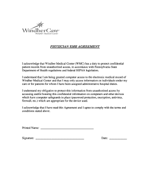 Physician EMR Agreement
