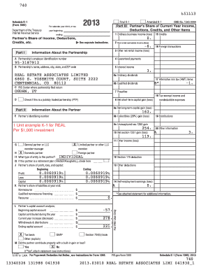 Schedule K-1 Form 1065 2013