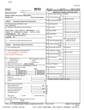 Schedule K-1 2013 Form 1065