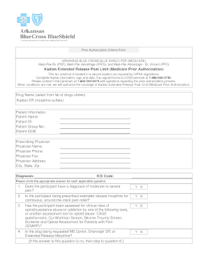 Kadian ER Prior Authorization Form