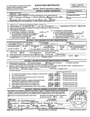 US Flood Insurance Elevation Certificate
