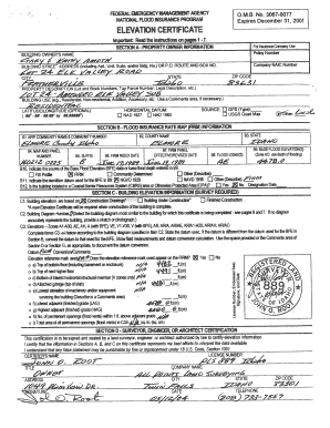 Federal Flood Insurance Elevation Certificate