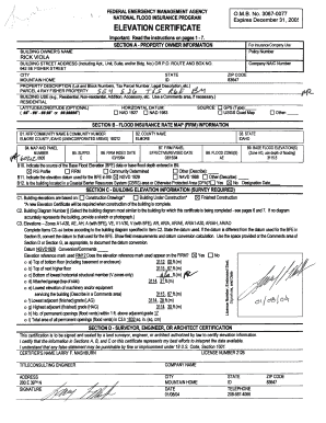 National Flood Insurance Program Elevation Certificate