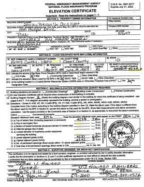 National Flood Insurance Program Elevation Certificate