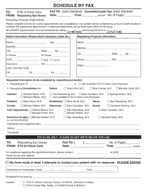Eye-Q Vision Care Appointment Request Form