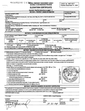 National Flood Insurance Program Elevation Certificate