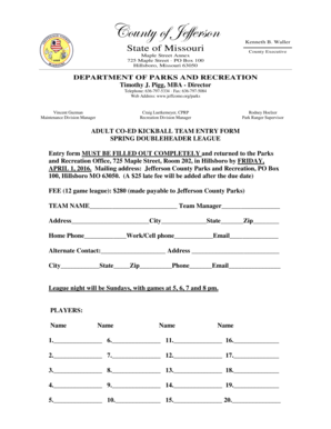 Research speech example - Kickball Team Registration Form - 2016.doc - parksres jeffcomo