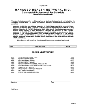 Auto body shop work order template - Addendum M MANAGED HEALTH NETWORK INC Commercial