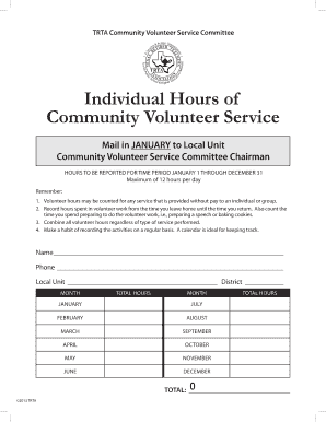 TRTA Community Volunteer Service Report