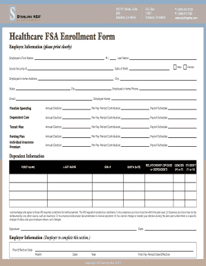 Healthcare FSA Enrollment Form