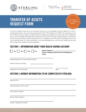 Health Savings Account Transfer Request Form