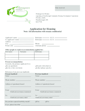 Housing Application Form