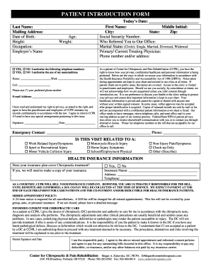 Patient Introduction Form