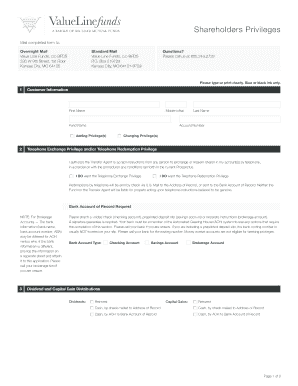 Shareholders Privileges Form