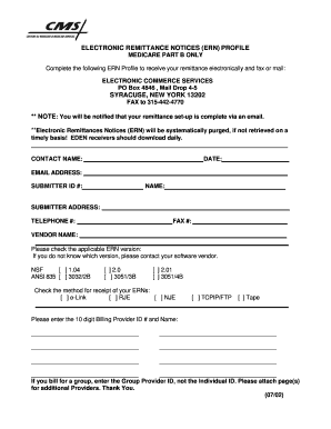 Medicare Part B Electronic Remittance Notice Profile