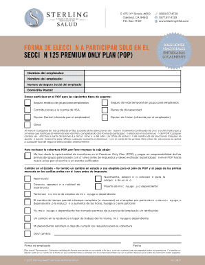 Forma de elección a participar solo en el secciÓn 125 premium only plan (POP)