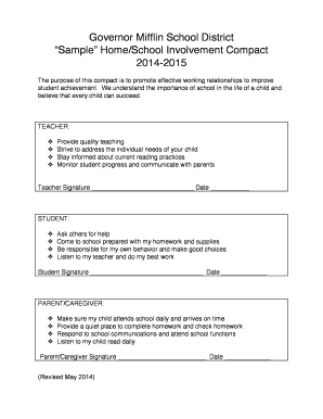 Home/School Involvement Compact